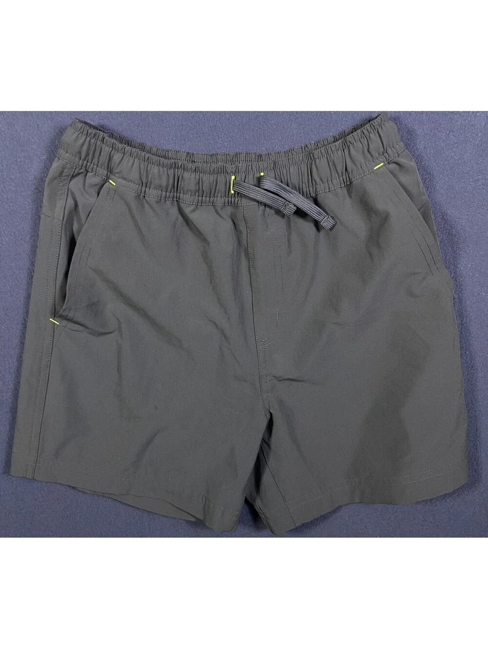 World Wide Sportsman Shorts Mens Large Grey / Green Fishing Elastic Waist Hiking